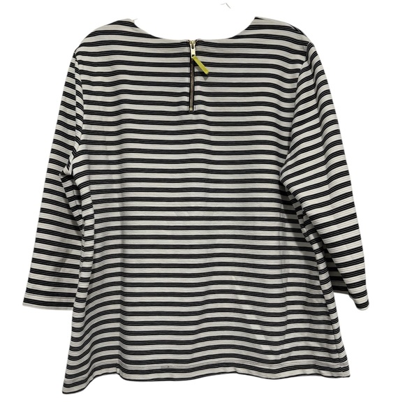 Merona Black and White Boxy 3/4 Sleeve Blouse - Picture 2 of 3